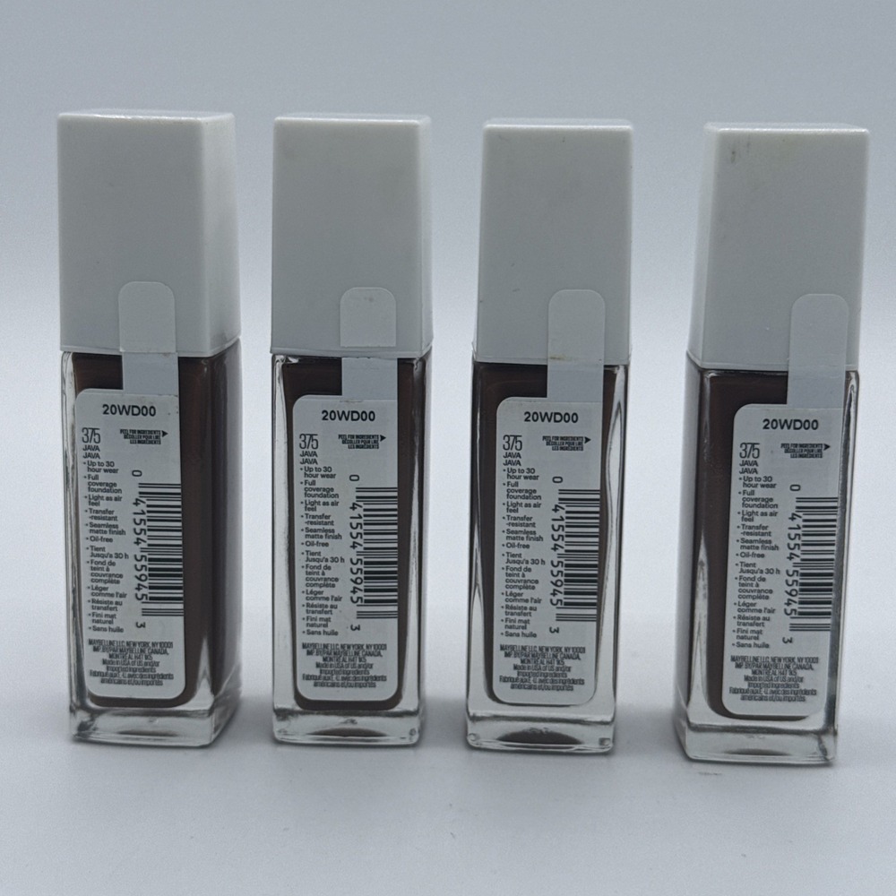 Maybelline 4-PACK Super‎ Stay Foundation 375 Java 30H Full Wear 1oz New - Picture 2 of 3